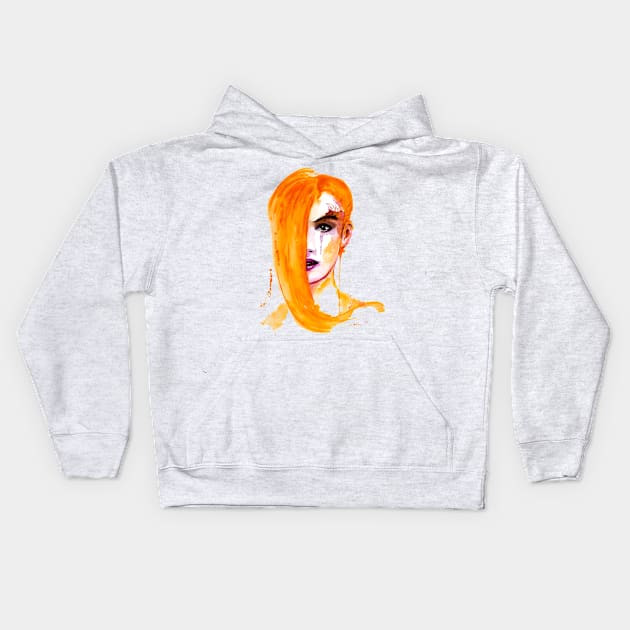 Redhead Woman Of Dreams Kids Hoodie by beaugeste2280@yahoo.com